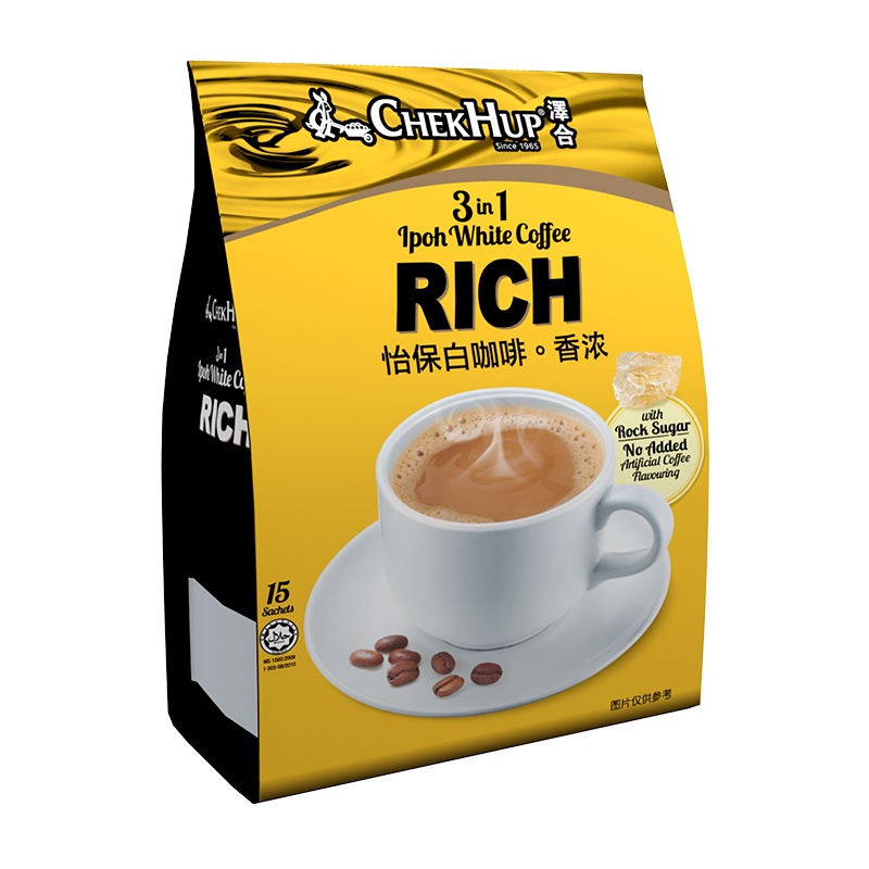 马来西亚原装进口 泽合怡保三合一香浓白咖啡 速溶咖啡粉480g(40g*12包)冲调饮品袋装