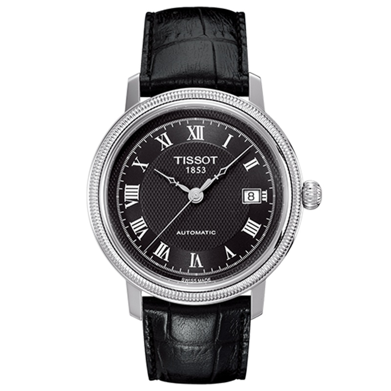 天梭(TISSOT)瑞士手表 港湾系列 经典巴黎饰钉纹表盘皮带男士机械表T045.407.16.053.00