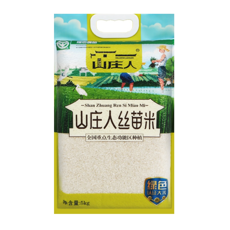 山庄人 绿色丝苗米10斤真空包袋 安徽特产原生态绿色生态种植大米