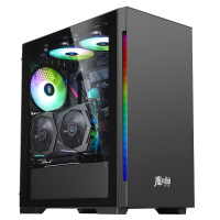 金河田(Golden field)魔术师super黑色电脑机箱 钢化玻璃电竞游戏台式水冷机箱