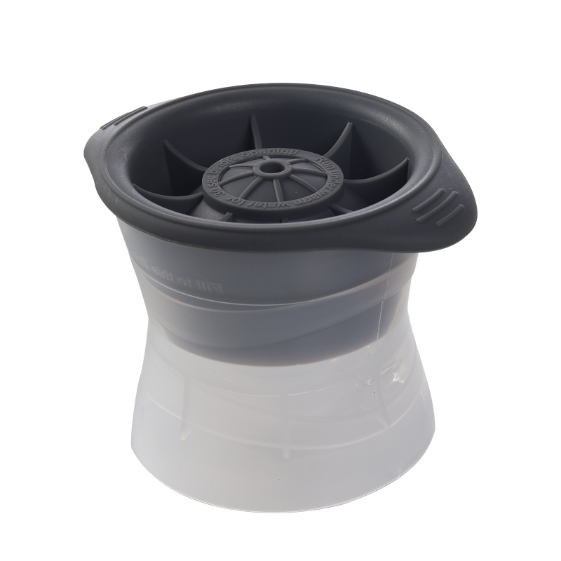 威士忌冰球制作器大冰块模具硅胶冰格球形冻冰块盒制冰盒圆球圆形大号[单球灰色]