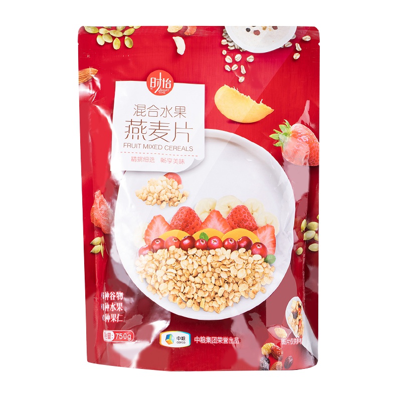 中粮时怡混合水果燕麦非油炸早餐即食冲饮麦片750g