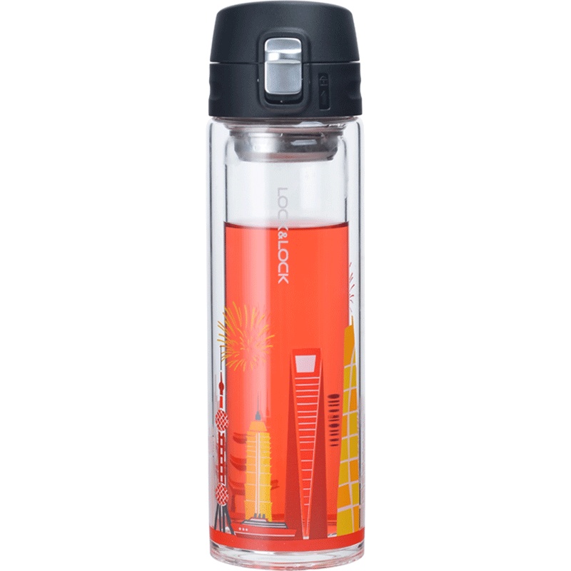 乐扣乐扣玻璃杯双层耐热便携玻璃杯水杯随手杯家用杯子旗舰店韩版