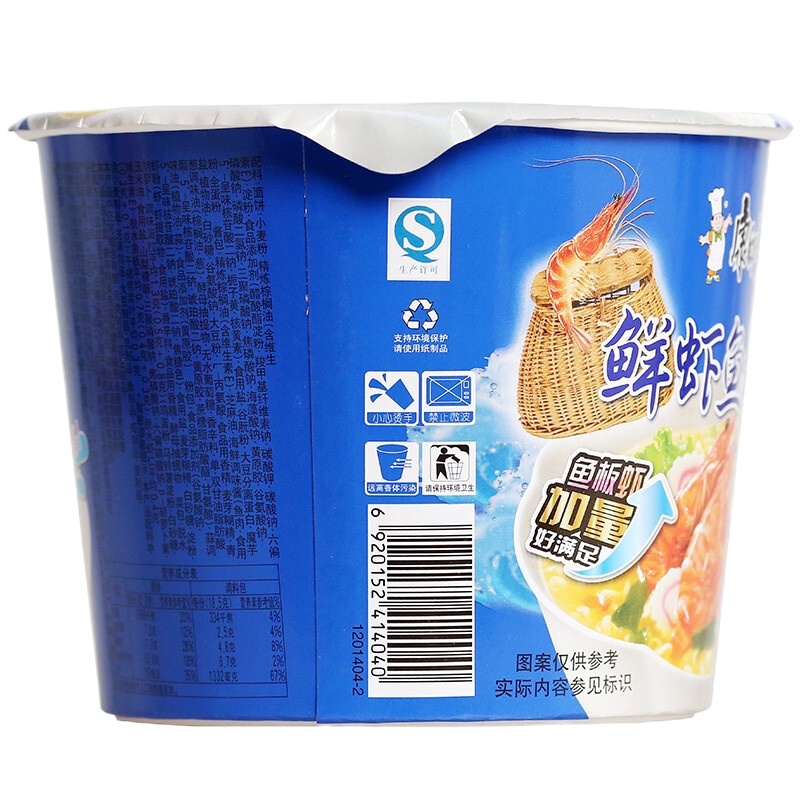 康师傅 鲜虾鱼板 桶面 12桶/箱