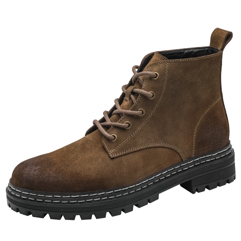 木林森男鞋复古工装靴中帮沙漠靴高帮英伦马丁靴休闲真皮短靴子潮