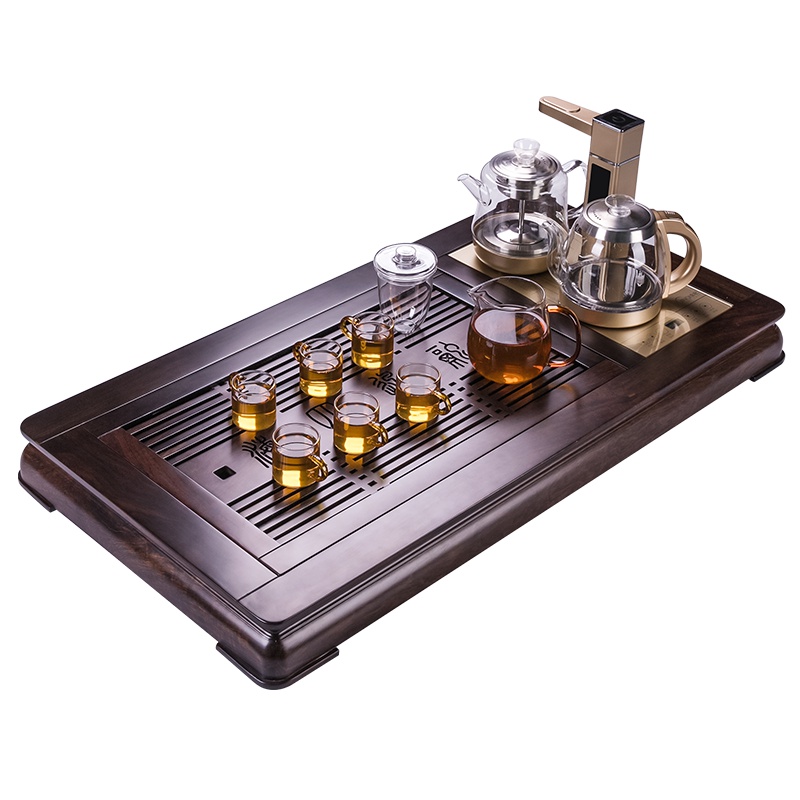 金杞(JINQI) 整套茶具全自动上水电热水壶耐热烧水煮茶自动续水黑檀木茶盘J135款套装