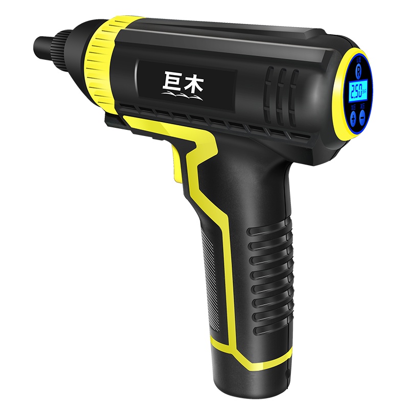 巨木车载充气泵无线智能数显便携式汽车小轿车应急手持多功能打气筒