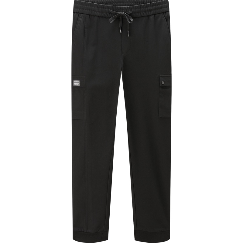 HLA海澜之家松紧腰抽绳休闲裤2019秋季运动休闲舒适工装裤男HKCAD3R273A