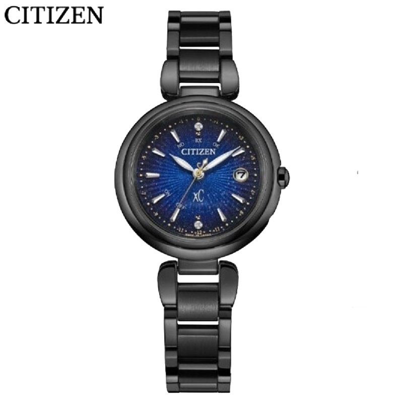 国行 西铁城(CITIZEN)手表 光动能万年历多功能电波计时舒博钛表带时尚商务女表情侣对表ES9466-57L