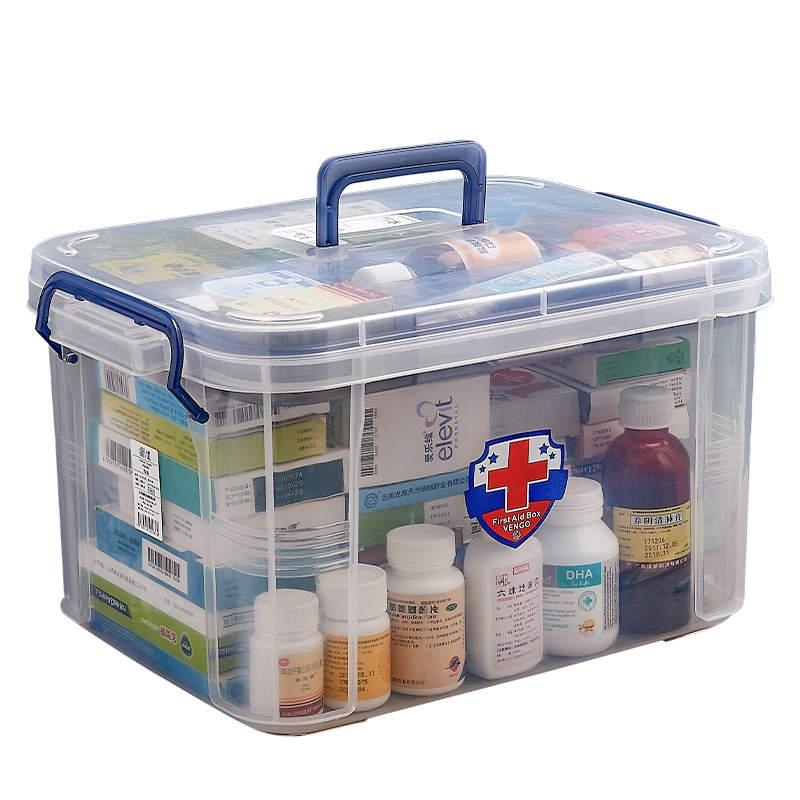 星优多层药箱收纳大容量医疗特大号急救箱家用收纳箱