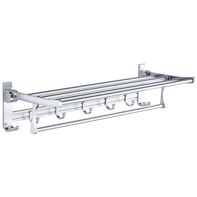 尔沫 毛巾架 免打孔 卫生间太空铝五金挂件套装 免打孔毛巾架浴巾架浴室卫浴 卫生间折叠置物架