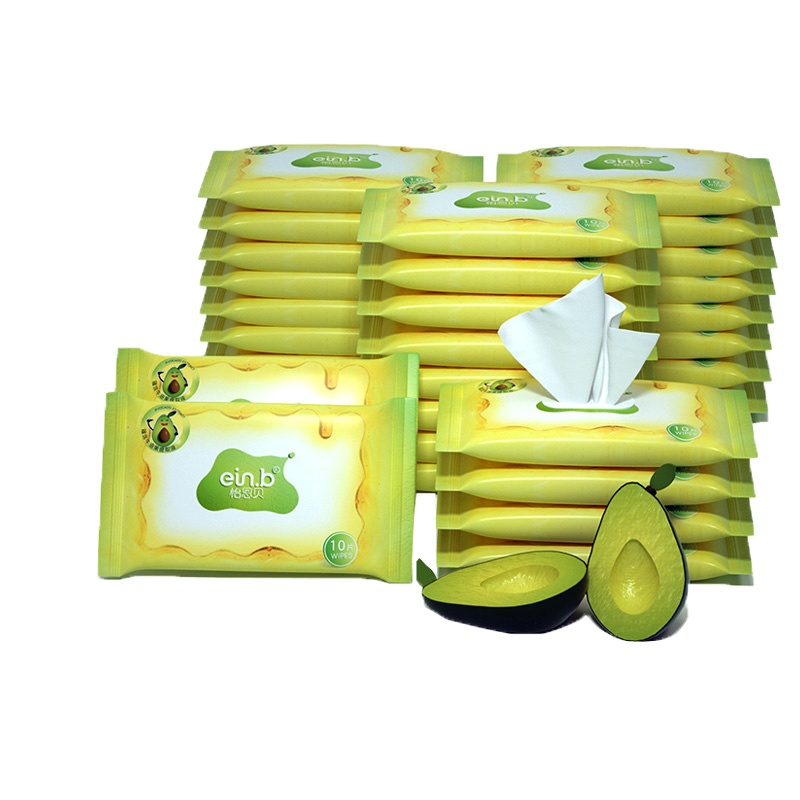 怡恩贝婴儿手口湿巾纸巾婴幼儿童家用宝宝手口专用小湿巾牛油果60包10抽