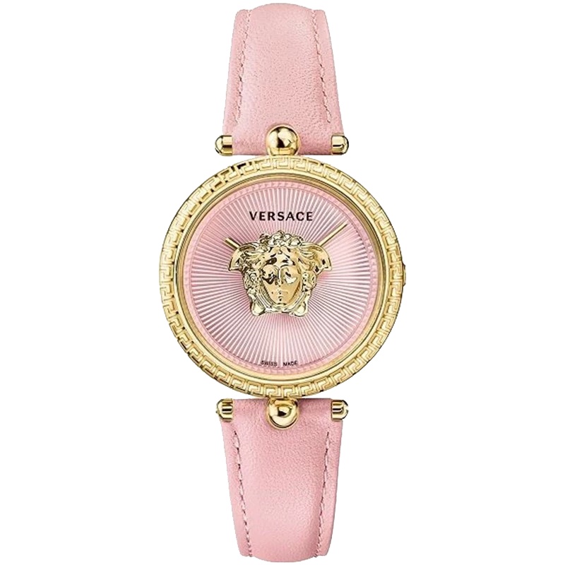 VERSACE/范思哲美杜莎头像粉色皮带女士手表VECQ00518