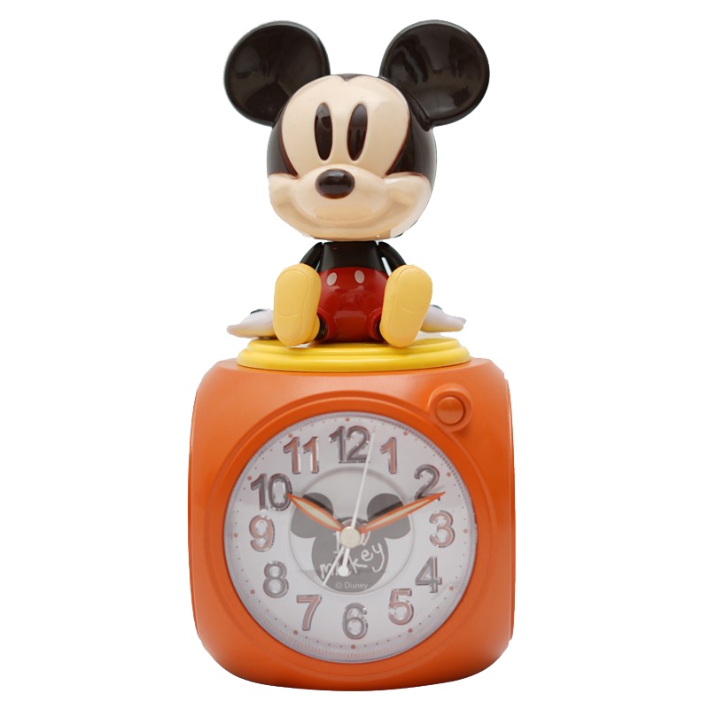 迪士尼(DISNEY)创意闹钟米奇男孩可爱卡通闹钟学生儿童起床闹铃懒人床头钟静音夜光时钟男童青少年摇摆闹钟