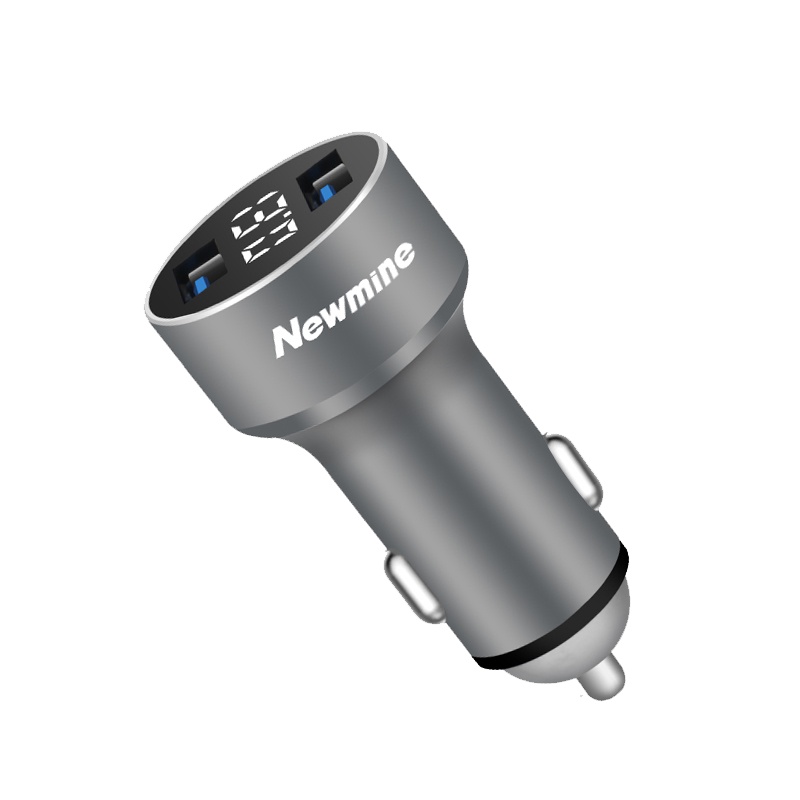 纽曼Newmine HC16 锖色 国产车充 金属双USB 3.1A输出快速充电 数显电压 车载充电器