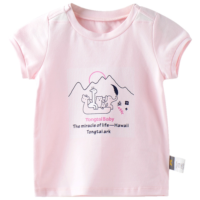 童泰TONGTAI婴童T恤夏季婴儿休闲短袖T恤6-12个月-3岁男女宝宝套头半袖上衣儿童通用100cm