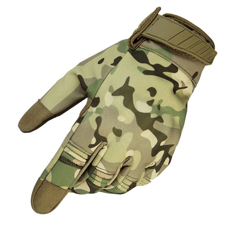 海斯迪克 HKW-83 防风防水战术保暖手套 户外摩托车触屏手套防滑防护耐磨手套 防风防水保暖手套 L迷彩