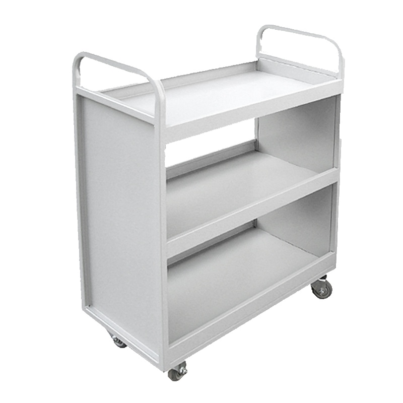 DXBG图书馆二步三步书梯档案室静音书车平板二层三层V型手推车登高梯