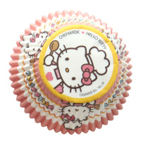 学厨 HELLO KITTY 马芬纸杯蛋糕模具 7cm雪媚娘纸托 烤蛋糕纸杯 蛋糕杯 烘焙纸杯100只装 KT7066