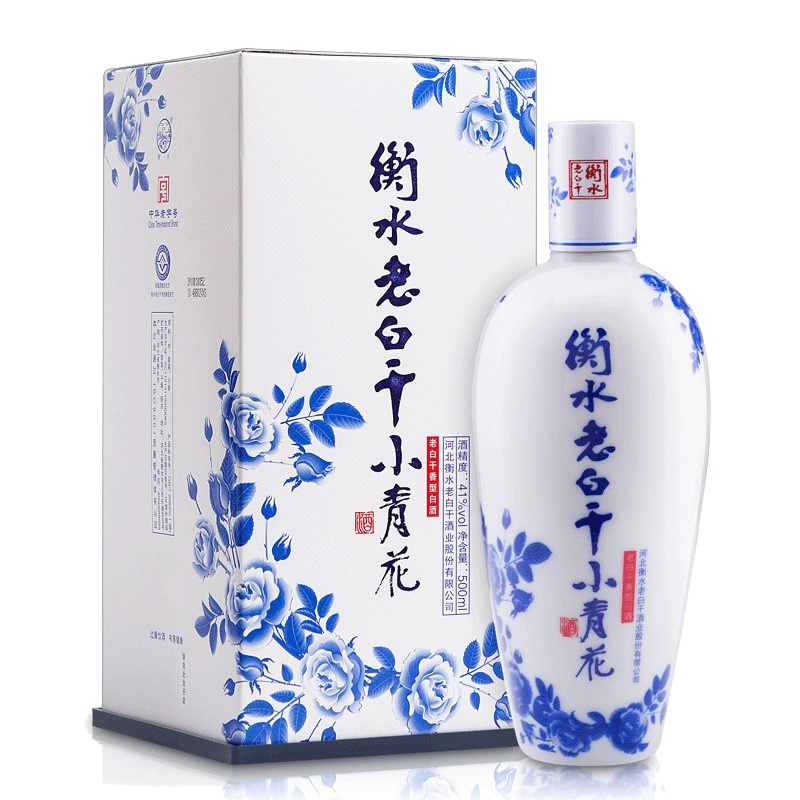 衡水老白干 小青花 41度 500ml 老白干香型 单瓶装白酒(无手提袋)