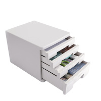 得力(deli)桌面文件柜资料分类整理箱收纳盒收纳柜塑料抽屉式收纳盒柜子文具箱办公用品9762