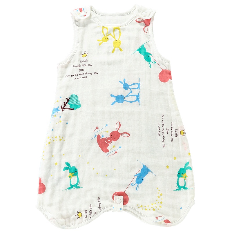 卡伴(Curbblan)儿童睡袋男纯棉短袖夏季薄款女孩男童女童男孩家居服小孩空调服