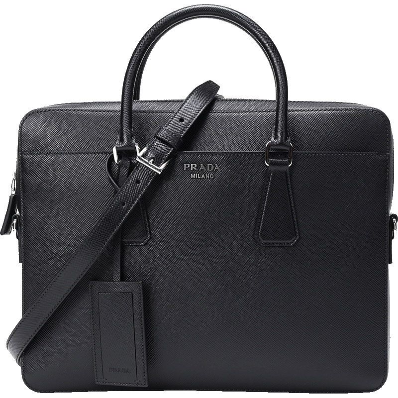 PRADA 普拉达 男士牛皮手提单肩斜挎包公文包 2VE368 2FAD V OOO