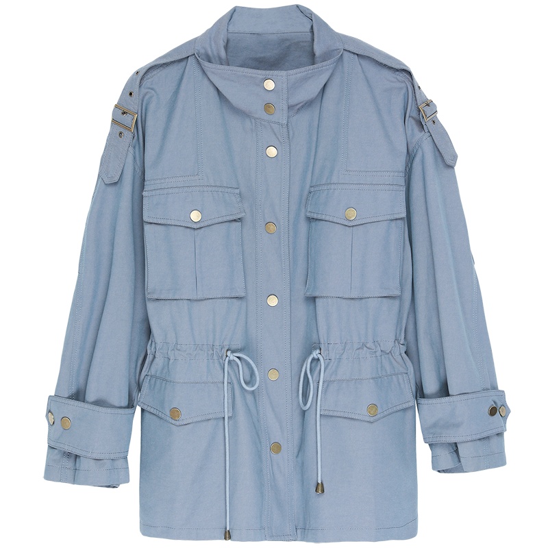 恒源祥女士风衣2020秋新款短款收腰系带流行女时尚宽松风衣外套