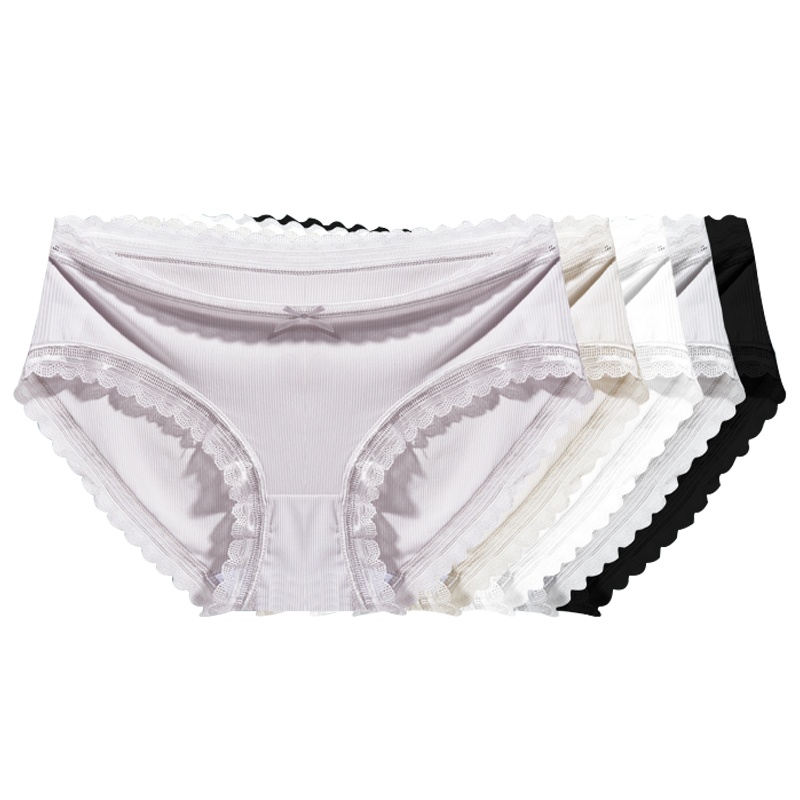 内裤女士棉裆薄款性感无痕冰丝透气镂空蕾丝花边低腰三角裤