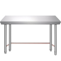 德玛仕不锈钢工作台 厨房操作台置物架商用打荷台 单层800x800x800mm(工程款304无磁不锈钢)