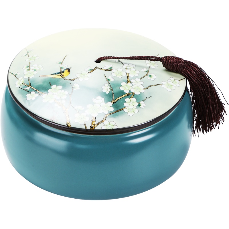 領藝 陶瓷茶叶罐中大号普洱茶罐创意个性中国风密封罐防潮茶叶包装盒