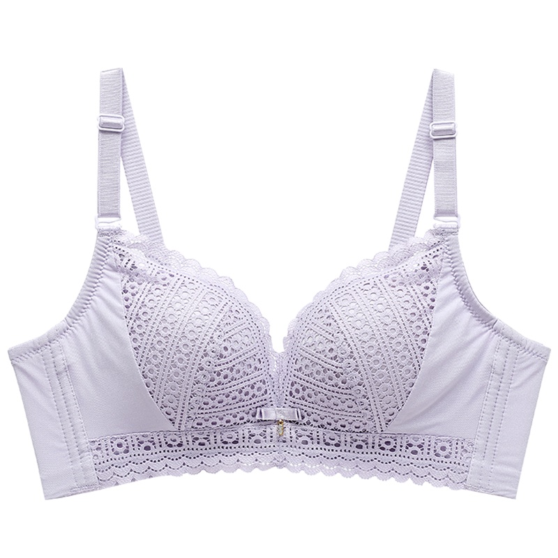 都市丽人简约时尚舒适纯色U型蕾丝边聚拢软钢圈文胸女士内衣胸罩1B9528