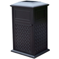 振真ZZ-083户外庭院垃圾桶院子花园家用别墅中式古典室外小区果皮箱铸铝黑色