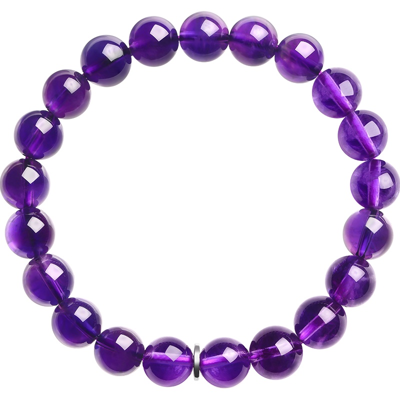 石头记天然紫水晶手链女单圈手串简约时尚饰品送女友送爱人送妈妈