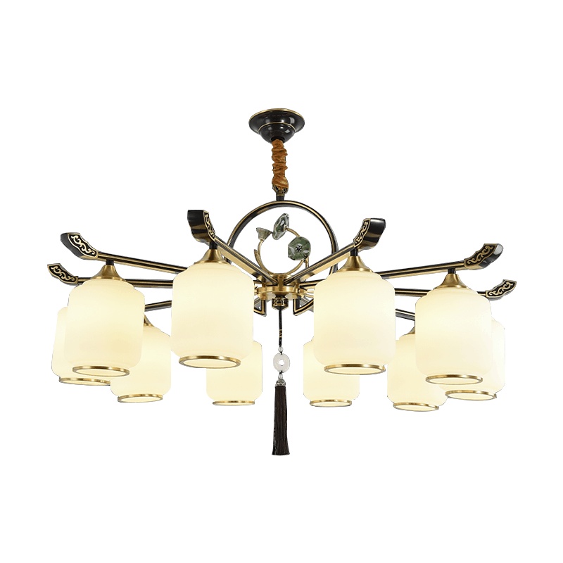 辛羽新中式吊灯中国风客厅吸顶灯现代简约餐厅卧室书房禅意复古铜灯具