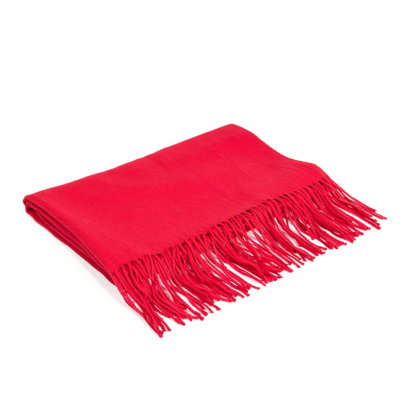 桑柏 开门红围巾秋冬纯色保暖围巾披肩中国红