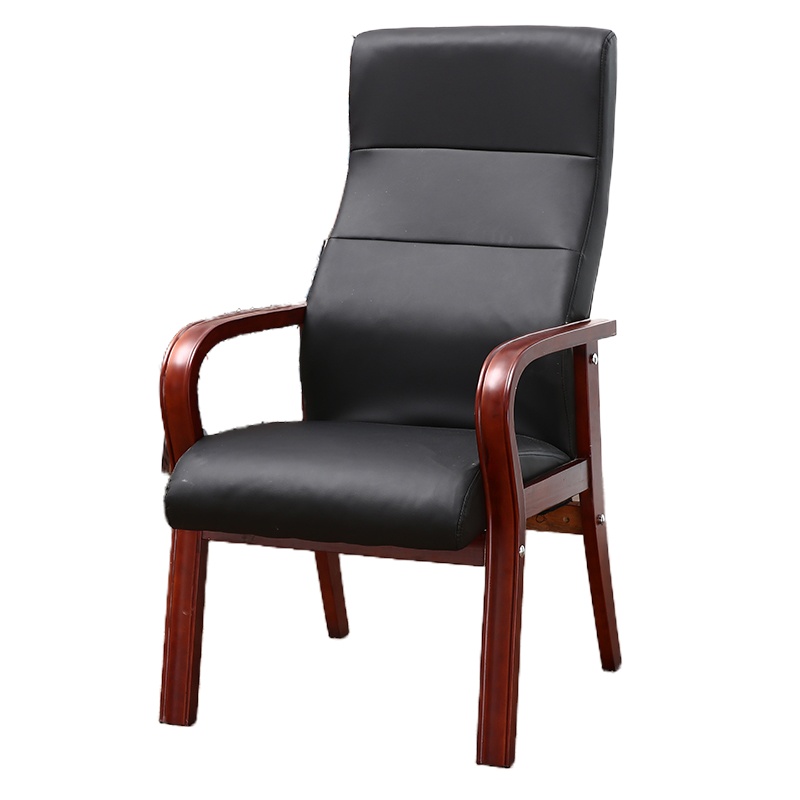 顶鸿办公椅麻将椅子家用四脚实木质布艺高靠背椅带扶手棋牌椅电脑椅会议椅 皮DH-HY1043