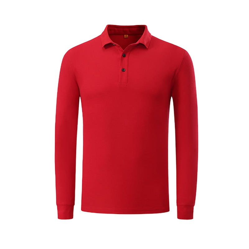 翻领纯色长袖T恤 YH-9059