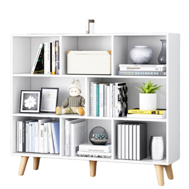顶鸿DH-HY0610书架书柜简约现代客厅落地收纳储物柜大容量省空间展示柜简易实木桌腿书柜 100cm