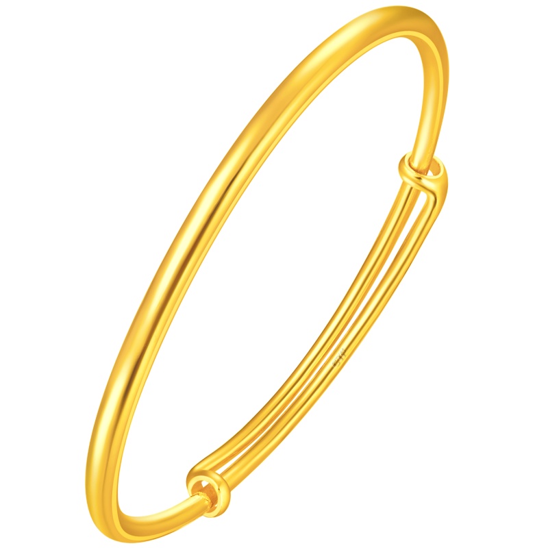 周大福简约光身足金金手镯计价（工费：558元）F212457