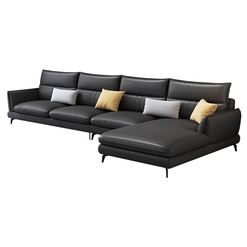 都市名门 新款意式免洗科技布客厅沙发组合现代简约小户型木制实木布艺沙发三人贵妃转角沙发