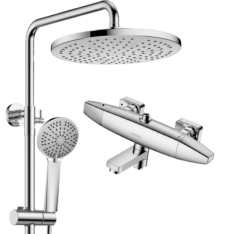 法恩莎FAENZA卫浴花洒套装家用淋浴神器恒温大顶喷花洒挂墙式可升降增压花洒龙头淋浴器