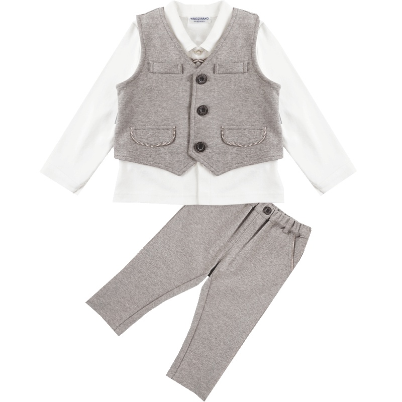 男童学院风小绅士小马甲三件套