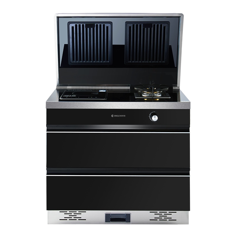 格林格GH-J02(燃气款)气电集成灶一体成型 铝合金压铸 油烟分离器 烟灶联动