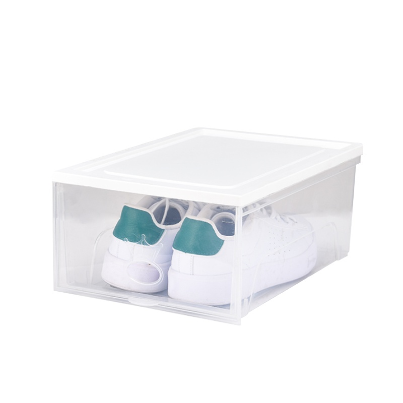 壹志硬塑料鞋盒鞋靴收纳柜透明防尘组合鞋柜 可叠加厚AJ球鞋防氧化玄关整理箱网红鞋墙加大号翻盖储物盒子 杂物收纳盒