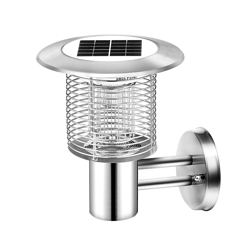 爱尚品太阳能灭蚊灯户外防水驱蚊神器花园庭院商用杀虫酒店别墅TM-03B银色壁挂款1台装