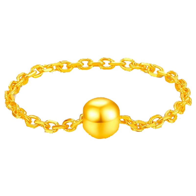 ZHAO LIANG 兆亮珠宝 黄金戒指女足金999转运珠尾戒软链戒子女款网红推荐