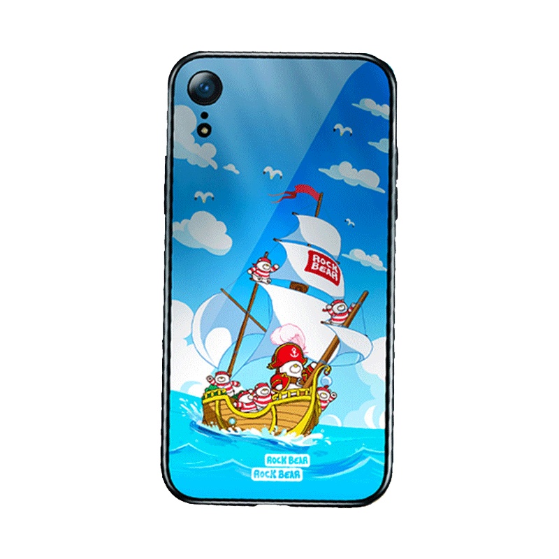 洛克(ROCK)苹果iPhoneXR手机壳钢化玻璃后壳抖音潮品全包防摔全包硅胶软壳超薄镜面手机保护套