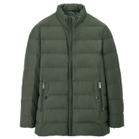 海一家男装2019冬季保暖立领纯色拉链口袋日常休闲羽绒服男