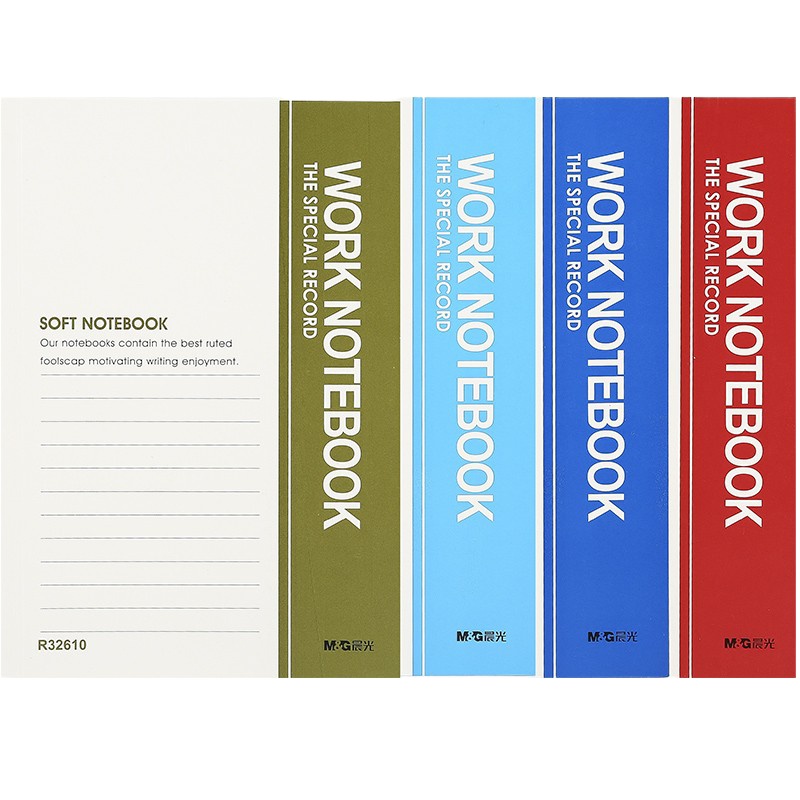 晨光(M&G)文具32K60页办公笔记本 多色简约记事本 会议记录软抄本 学生笔记本子 10本装R32610